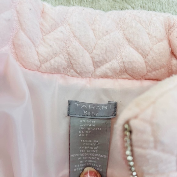 Cute Tahari 24 months girl's winter coat in light pink - Picture 6 of 8